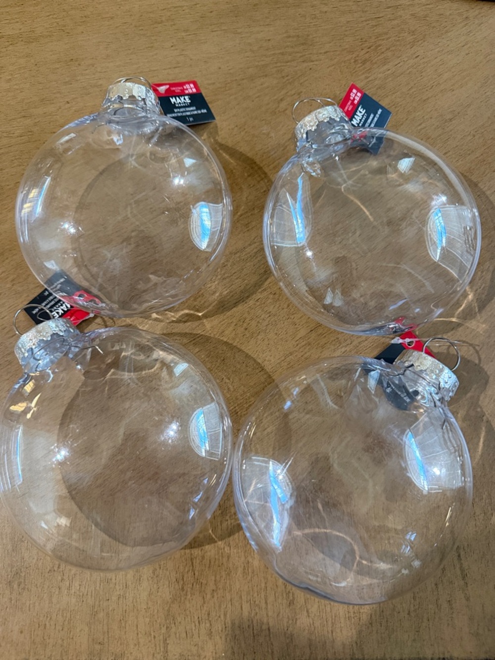 DIY Clear Plastic Fillable Ornaments - Set of 4